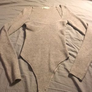 Fashion Nova square neckline long sleeve bodysuit